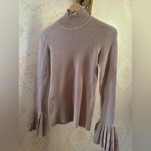 Carven Metallic Ribbed Knit Top medium